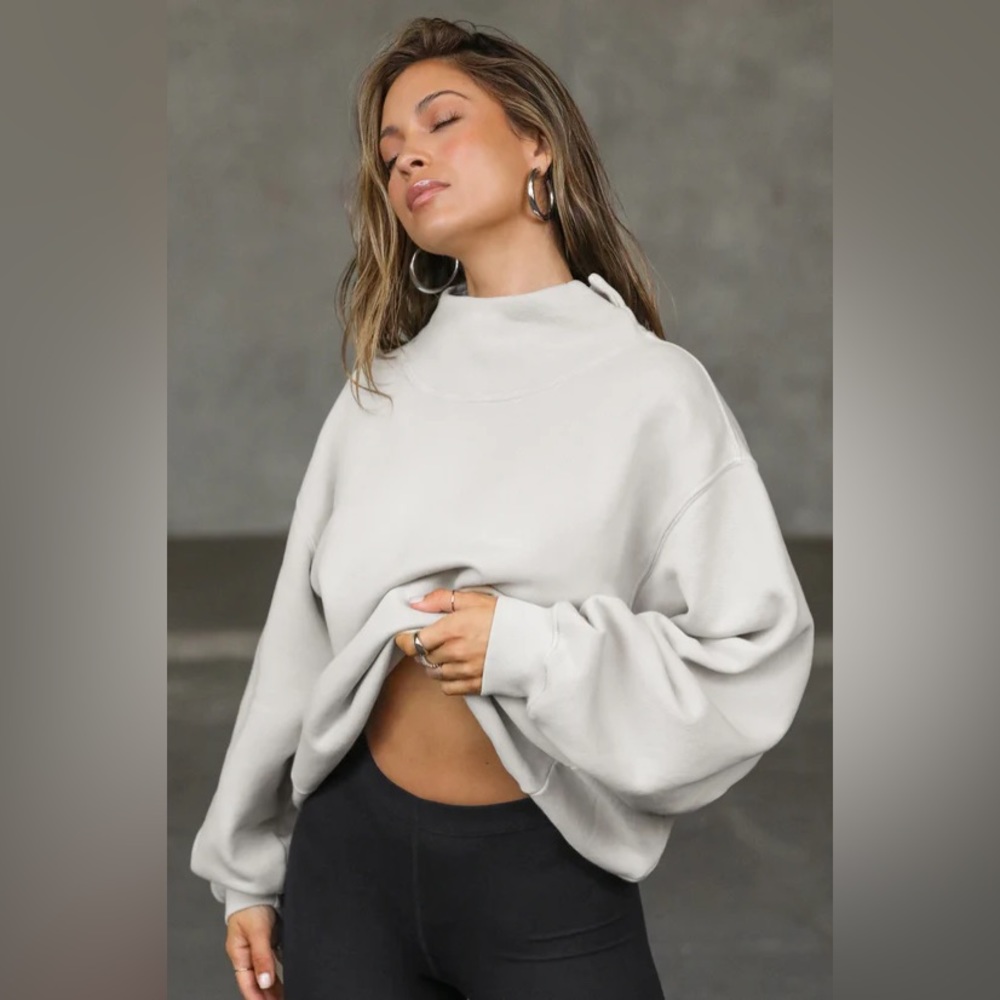 *NWT* JOAH BROWN TURTLENECK SWEATSHIRT SAHARA FRENCH TERRY SIZE S/M*